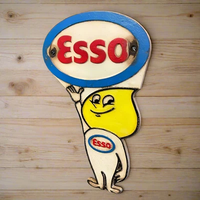 Placa de hierro fundido al óleo estándar Esso con acabado antiguo pintado (11" x 7,5") Foto 1 de 4