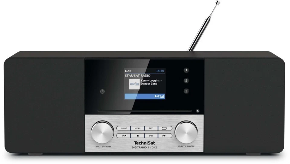 TechniSat DIGITRADIO 3 VOICE CD-Stereoradio mit TECHNIVOICE Sprachsteuerung - Schwarz/Silber (0000/3963)