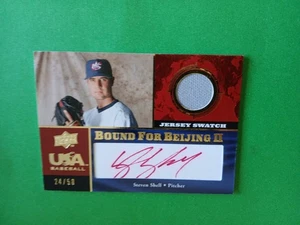 STEVEN SHELL - 2008 UD USA ROT handsignierte Jersey Karte 24/50 - Bild 1 von 2