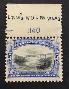 US 1901 VF-XF MNH Sc#297, PLATE  # SINGLE,   Cv$180.        (W59) - Picture 1 of 2