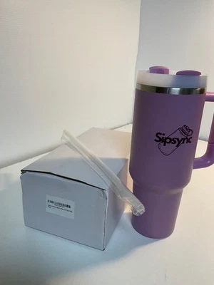 Sipsync FlowState Travel Tumbler Purple Insulated Stainless Steel 40oz New - Image 1 of 4