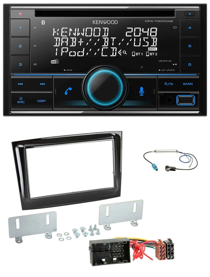 Kenwood CD 2DIN DAB USB MP3 Bluetooth Autoradio für Fiat Doblo ab 2015 piano sch - Bild 1 von 4