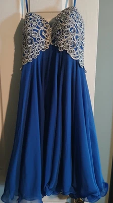 Faviana beaded homecoming dress Royal Blue Size 4 - Image 1 of 4