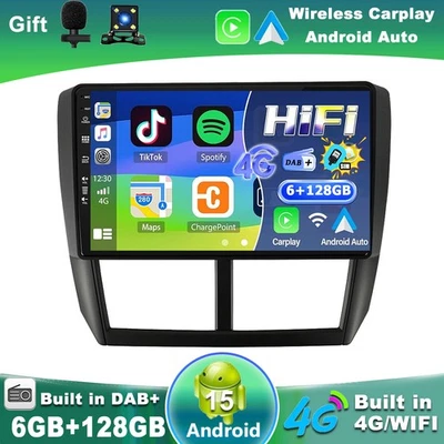 Für Subaru Forester 08-12 Autoradio Android 15 Navi GPS Car Play DAB+ QLED 128GB - Bild 1 von 4