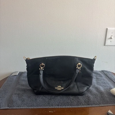 Coach Kacey Satchel Black Pebble Leather Shoulder Bag - Image 1 of 4