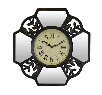 Mirror Wall Clock with Roman Numerals - Image 1 of 3