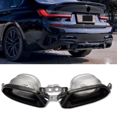 Silenciador de escape de acero inoxidable para BMW Serie 3 G20 330i M340i 2019-20 puntas Foto 1 de 4