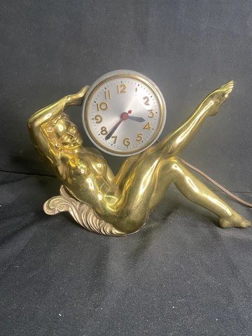 Vintage Deco brass Nude girl clock Sessions Cover