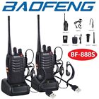 2X BF-888S Rechargeable Walkie Talkie Handheld Two-Way Radio UHF 400-470MHz 16CH