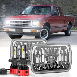 Pair For 1982-1993 Chevy S10 Blazer Sequential 7X6 5x7 inch LED Headlight Hi/Lo - Picture 1 of 12
