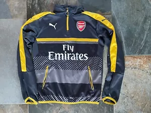 Arsenal 1/4 Zip Drill Football Jacket 2016/17 Adults Medium Puma - Picture 1 of 8