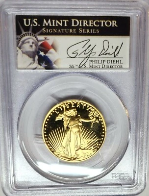 Exquisite 1987 $25 Gold Eagle 1/2 oz PCGS PR69 DCAM Signature Series - Image 1 of 4