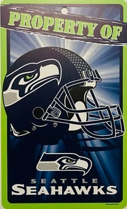 Seattle Seahawks Eigentum von Kunststoff Schild 7" x 12" WinCraft - Bild 1 von 1