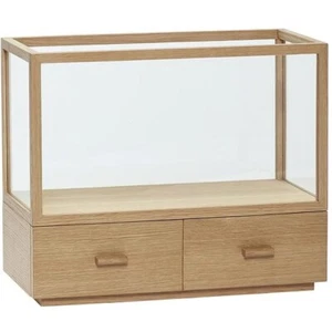 Display Unit Made of Oak Wood With Drawers H:47 cm by Hubsch - Picture 1 of 4