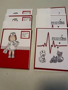 New Handmade Fun Greeting Cards -(set of 6) Get Well Soon Cards with Envelopes - Picture 1 of 6