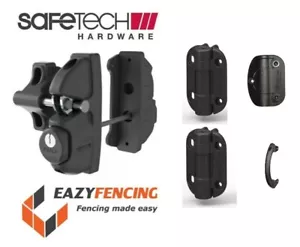 Safetech Gravity Double Sided Gate Latch Lock SLV-ViperX2 & Hinges Kit - Picture 1 of 12