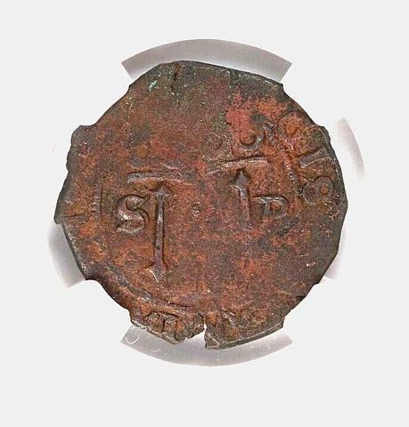 (1556-1598) SANTO DOMINGO FELIPE II COPPER 4 MARAVEDIS NGC XF-DETAILS Cover