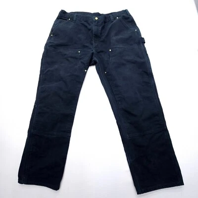 Carhartt Double Knee B01 BLK Canvas Carpenter Pants Mens 42x32 Dungaree Y2K/Vtg - Image 1 of 4
