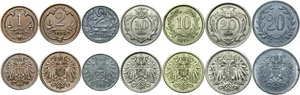 Österreich Franz Josef I - KONVOLUT 7 Münzen - 1, 2, 10, 20 Heller 1892-1918 LOT - Bild 1 von 1
