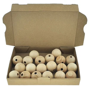 (0,50 EUR/Stück) 20 x Holzkugel 35mm Ø 8mm Bohrung Kugeln Holz Basteln Buche NEU - Bild 1 von 2