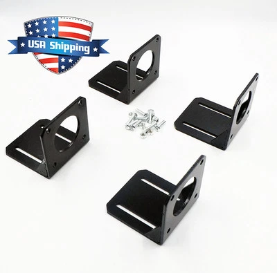 HOBBYUNLIMITED 4pcs Nema 23 57mm Stepper Motor Mount Steel Alloy Mounting Bracket with Screws