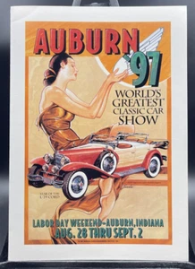 AUBURN ACD Car Club Show Festival 6x8 Mini Poster Artwork Reunion Pamphlet 1993 - Picture 1 of 4
