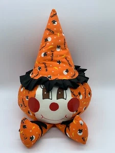 Vintage Roly Poly Stuffed Jack O Lantern Pumpkin Shelf Sitter - Picture 1 of 4