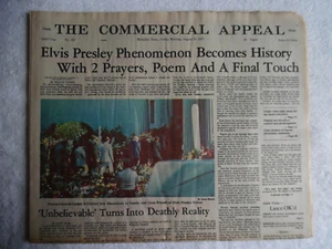 Elvis Death Zeitung The Commercial Appeal 8/19/77 postfrisch Zustand. Ungelesen 160-50J - Bild 1 von 3