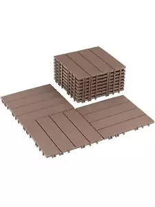 44Plastic Interlocking Deck Tiles - 12" X 12" Waterproof Indoor Outdoor Flooring - Picture 1 of 10