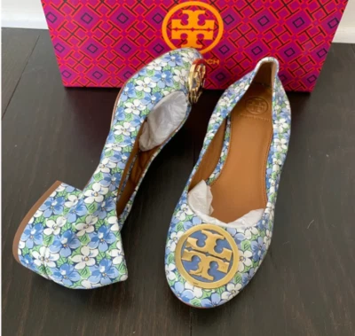 Tory Burch Benton 2 芭蕾磨砂背面印花 Nappa 皮革金色 80286 — 第 1/4 张图片