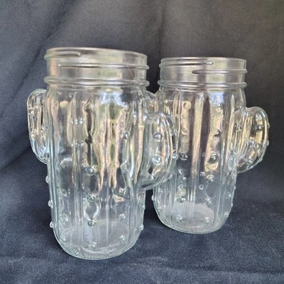 Tarro para beber Mason Cactus lass té dulce cactus juego 2 texturizado suroeste Foto 1 de 4