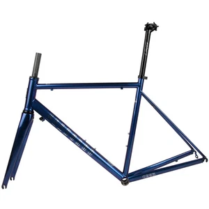 Road Bike Steel Frame with Carbon Front Fork Compatible 700C Steel Pipe Frame - Picture 1 of 30
