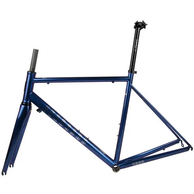 Road Bike Steel Frame with Carbon Front Fork Compatible 700C Steel Pipe Frame - Image 1 of 4