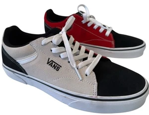 VANS Seldan Rally Suede 500714 Black White Red Sneakers Shoes Mens 7.5 NWOT S3 - Imagen 1 de 7