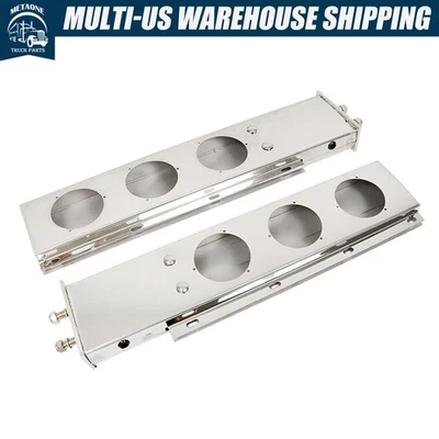 30" Chrome Mud Flap Hanger 2-1/2" Bolt Spacing For Semi Trucks 4" Light Cut Out - Image 1 of 4