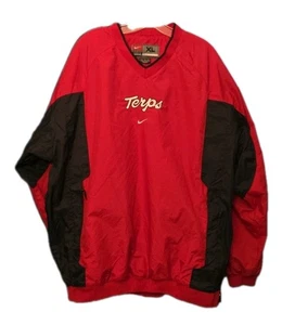 Nike Team Maryland Terrapins Terps Red Black Line Pullover XL Windbreaker Jacket - Picture 1 of 20