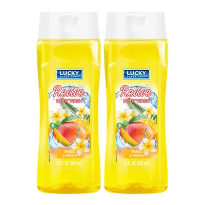 Jabón corporal Lucky Super Soft Revive - mango y papaya, 12 oz (355 ml) (paquete de 2) Foto 1 de 4