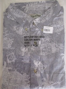 #3 Big Dogs Hawaiian Shirt Size XL Passport Tropical Blue Vacation - Picture 1 of 3