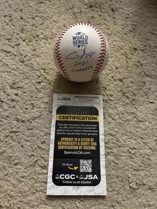 ATLANTA BRAVES CHRIS MARTIN SIGNED RAWLINGS 2021 WORLD SERIES BASEBALL JSA COA - Picture 1 of 5