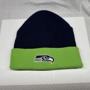 Seattle Seahawks Beanie Hat 100% Acrylic - Youth Size - Picture 1 of 6