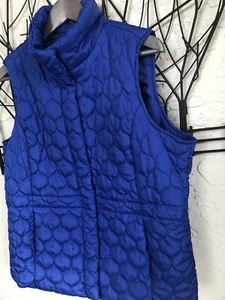 Izod Womens Vest Quilted Winter Snap Blue Closure Pockets size L. - Picture 1 of 10
