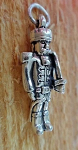 Sterling Silver 3D 22x9mm Nutcracker with Soldier with Sword Christmas Charm! - Picture 1 of 5