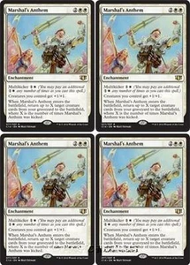 4x MARSHAL'S ANTHEM Commander 2014 MTG White Enchantment Rare - Picture 1 of 1