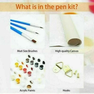 Kit de pintura al óleo hágalo usted mismo pintura por números arte de pared en lienzo 300+ diseños con pinceles - Imagen 1 de 70