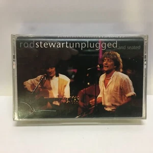 Rod Stewart Unplugged and Seated Cassette Tape 1993 WB w/ Ronnie Wood of Stones - Foto 1 di 6