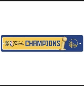 Golden State Warriors 2022 Plastic NBA World Champions Street Sign 3.75x19 - Picture 1 of 2