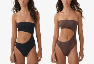 NWT Cotton On Body Juniors Strapless Cutout Brazilian One-Piece XS-XL $50 9B663 - Picture 1 of 9