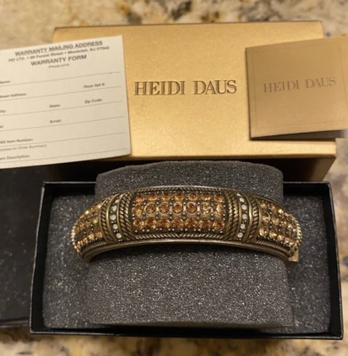 Brazalete Pulsera Heidi Daus "Belleza Eterna" Cristal Naranja Citrino, 6-3/4" Pequeño Foto 1 de 4