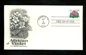 US FDC #2486 Artcraft 1993 Beaumont TX African Violet flower  - Picture 1 of 2