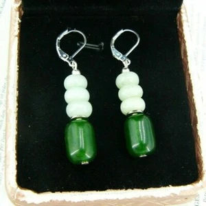 BAILYSBEADS Smaragd & Chrysoprase Ohrringe Ohrhänger behandelt Klappbrisuren - Bild 1 von 2